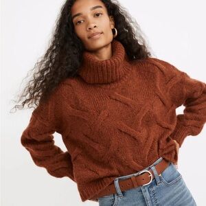 Madewell Somervell Modern Cable Turtleneck Sweater